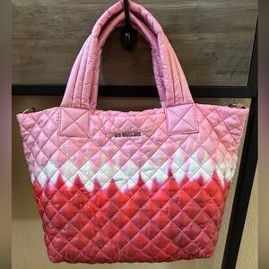 MZ Wallace Pink and Red Quilted Crossbody Bag